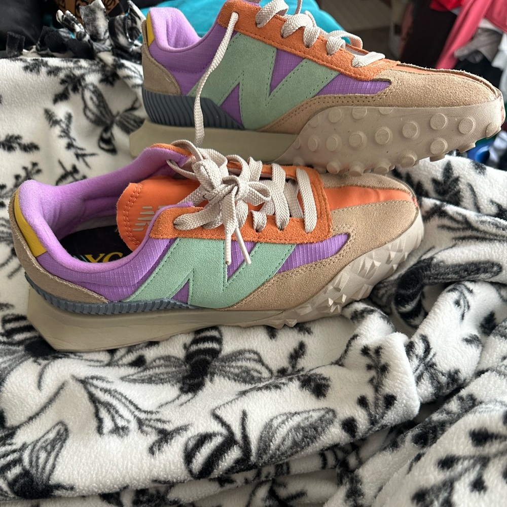 New Balance Women's Mint Green, Purple & Orange Retro Runners
